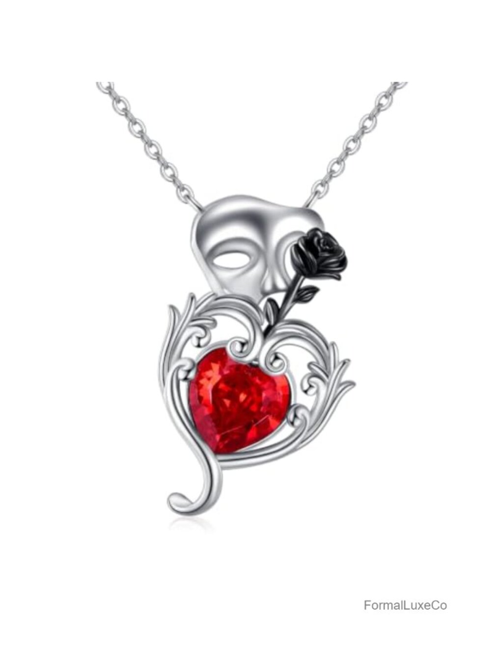 Phantom of the Opera Necklace 925 Sterling Silver Pendant Musical Theater Gift